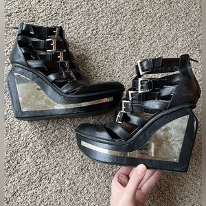 11 Jeffrey Campbell Clinic wedges buckles goth